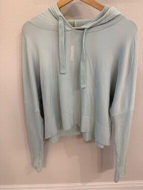 Gymshark Women's Pale Blue Lightweight Hooded Pullover